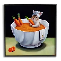 Stupell Industries Bunny Rabbit Carrot Vegetable Soup Bath Framed Giclee Art