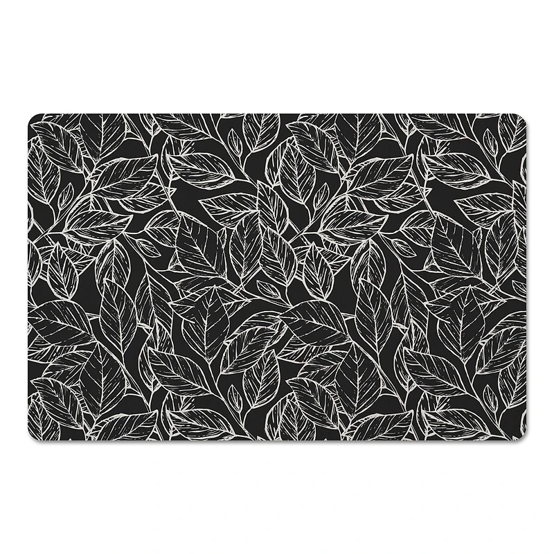 Sketched Leaf Pattern 27" x 18" Floor Mat