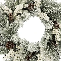24" Snowy Pine & White Berry Wreath by Ashland®