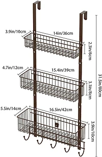 NEX™ Brown Over The Door Hanging Organizer Rack