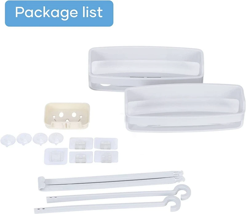 NEX™ 12" White Over Shower Head Shower Caddy