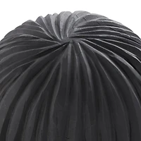 Black Teak Wood Carved Orbs Set