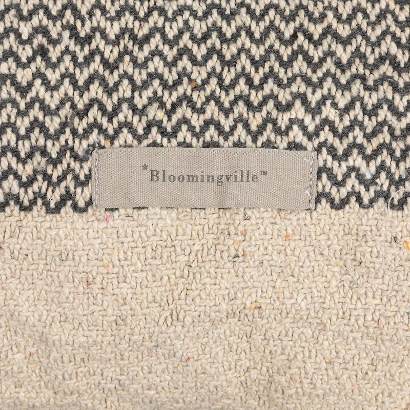 Hello Honey® Gray & Cream Throw Pillow with Corner Tassels