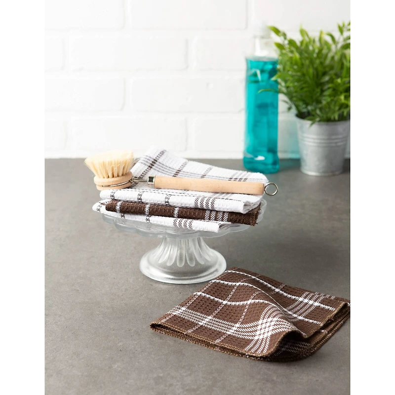 J&M Mocha Waffle Weave Dishcloth, 12ct.