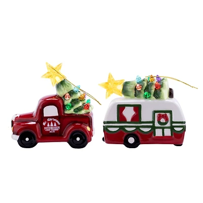 2ct. Ceramic Retro Vehicle Ornaments