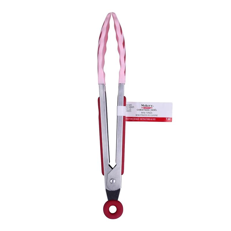 Pink & Red Stripes Mini Tongs by Makery™