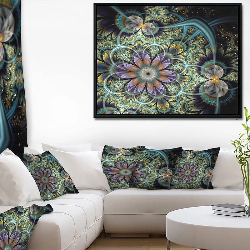 Designart - Symmetrical Green Fractal Flower