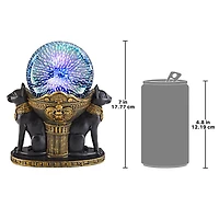Design Toscano 7" LED Bastet Cat Goddess Cosmic Sphere Illuminated Statue