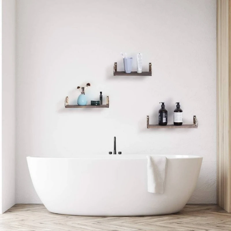 Rustic Wood Floating Shelves Set