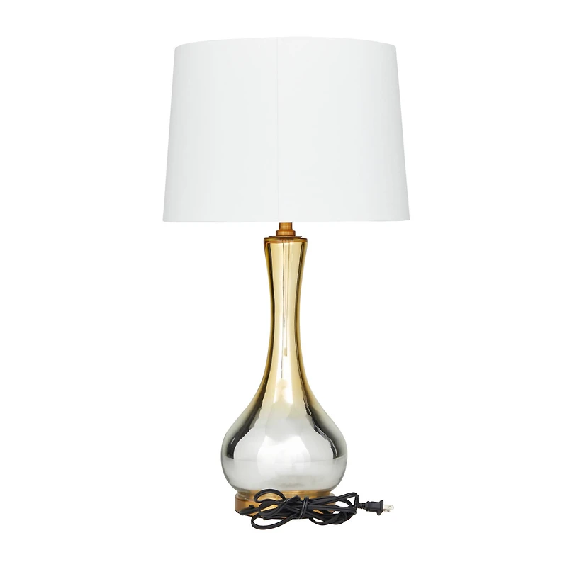 Gold Glass Glam Accent Lamp, 15" x 15" x 27"