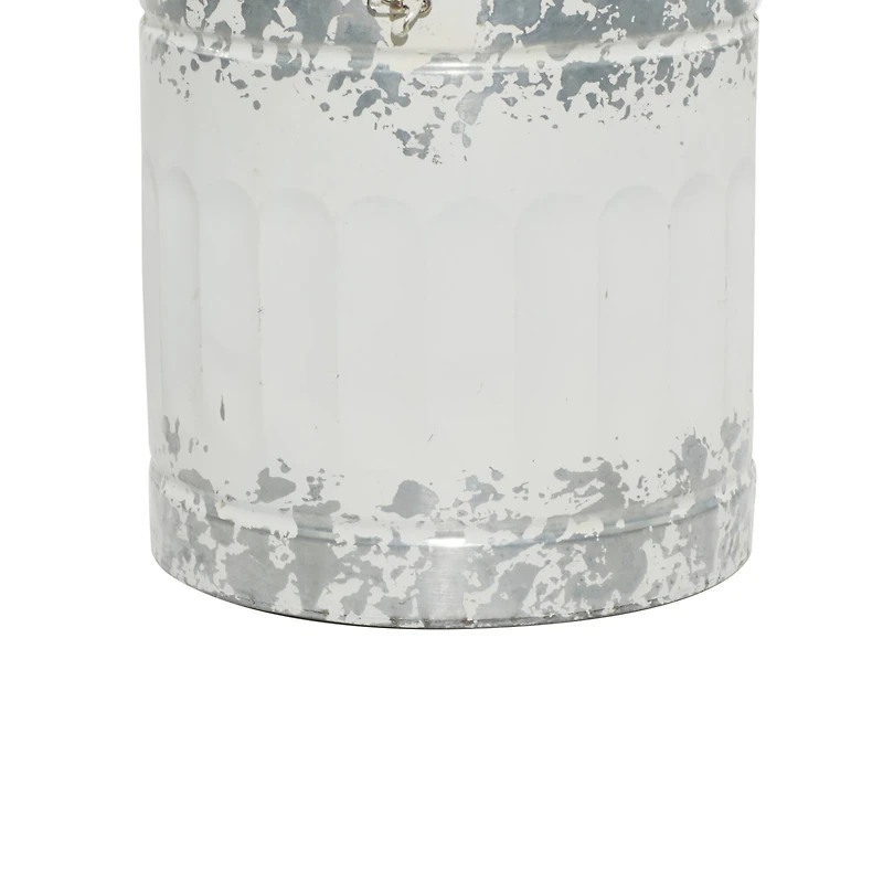 Distressed White Metal Farmhouse Decorative Jar, 2ct.