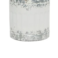Distressed White Metal Farmhouse Decorative Jar, 2ct.