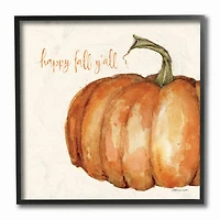 Stupell Industries Happy Fall Yall Autumn Pumpkin Seasonal Design,12" x 12"