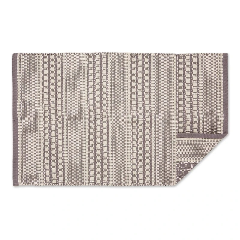 DII® Gray Dobby Stripe Hand-Loomed Rug, 2ft. x 3ft.