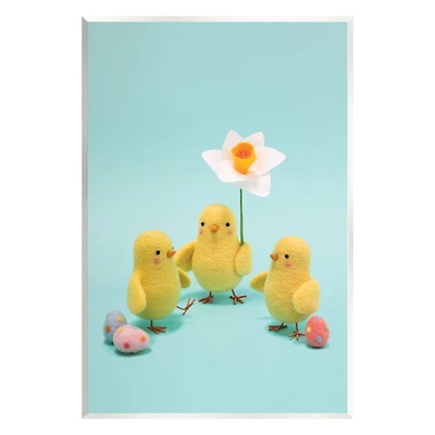 Stupell Industries Spring Chicks Floral Easter Eggs Wall Plaque Art