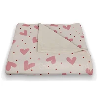 Heart Polka Pattern 50" x 60" Coral Fleece Blanket