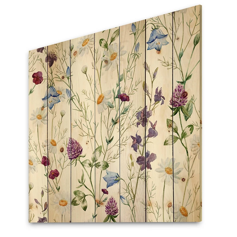 Designart - Wildflowers Chamomile and Clover Bell I