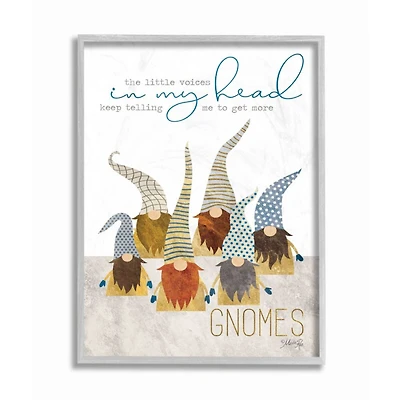 Stupell Industries Gnomes Quote Gray 16" x 20" Framed Wall Art