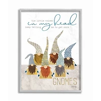 Stupell Industries Gnomes Quote Gray 16" x 20" Framed Wall Art