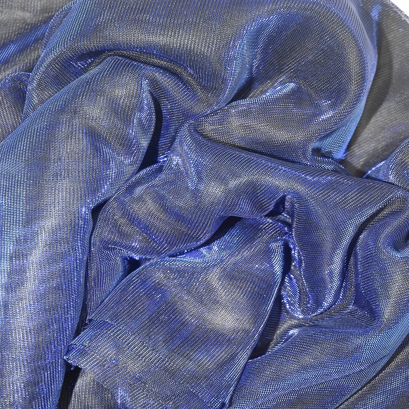 Feldman Blue Metallic Knit Fabric
