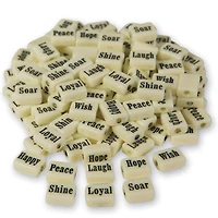 S&S® Worldwide White Inspiring Word Plastic Beads