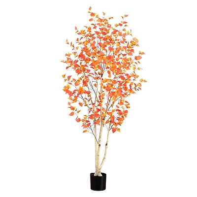 7ft. Potted Artificial Autumn Birch Tree