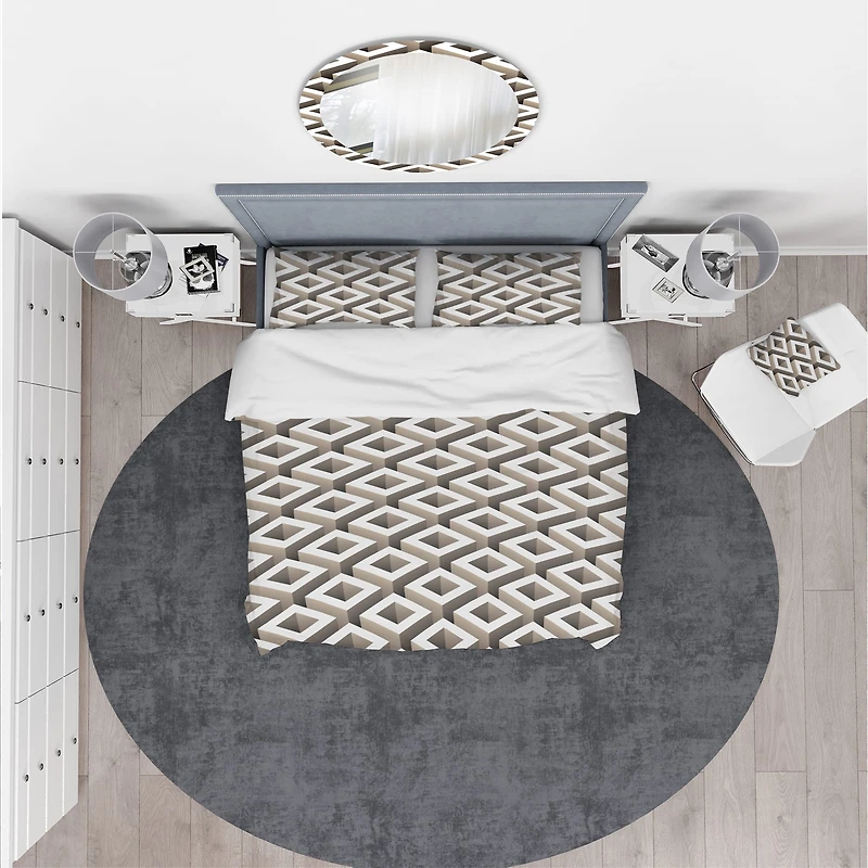 Designart 'Boxes Illustration' Scandinavian Bedding Set