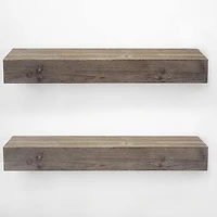 Gray Rustic Wood Floating Wall Shelf