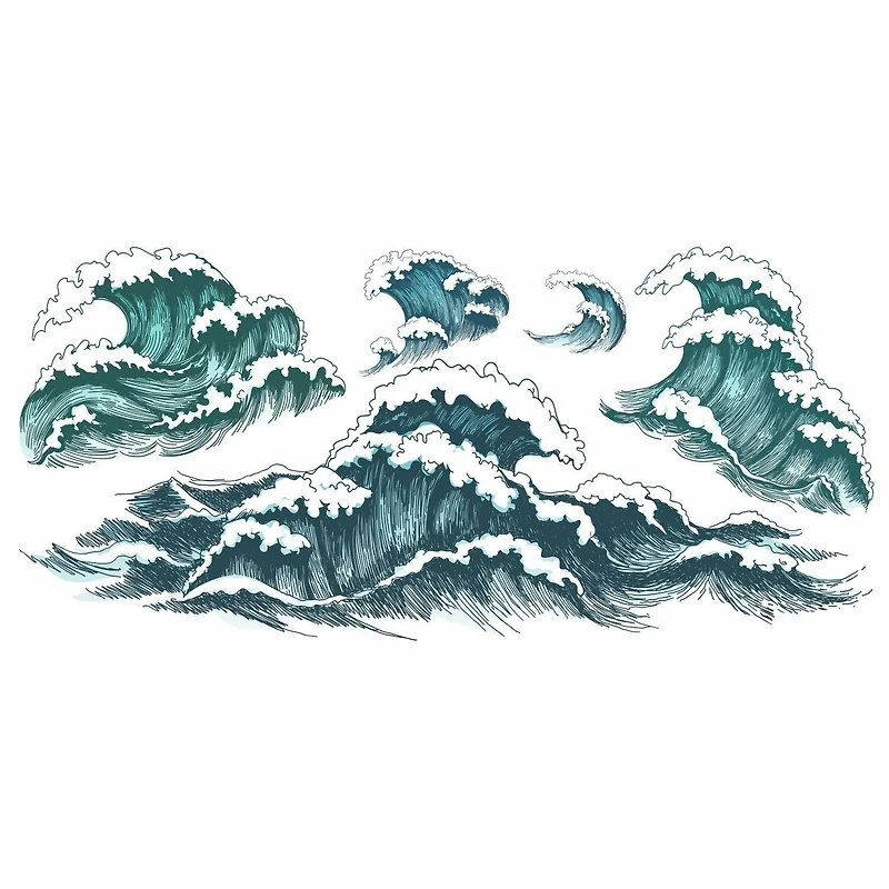 RoomMates Great Wave Peel & Stick Giant Wall Decals
