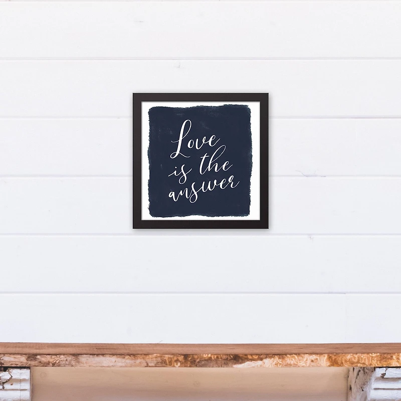 Love is the Answer 12" x 12" Black Framed Canvas