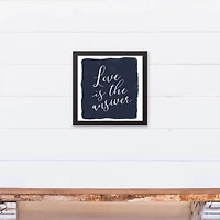 Love is the Answer 12" x 12" Black Framed Canvas