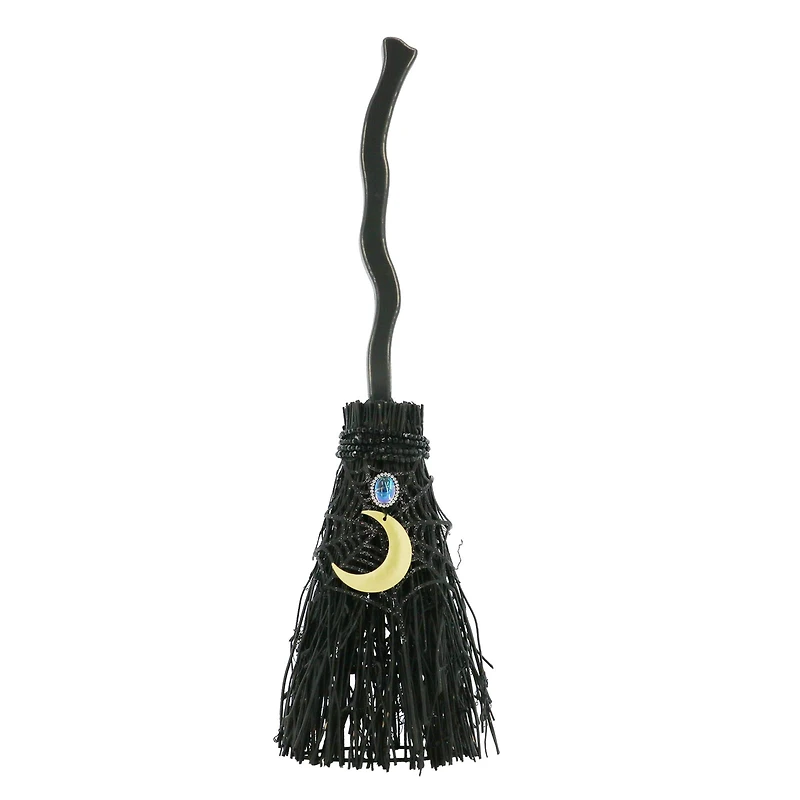 18.5" Black Witch's Broom with Moon Tabletop Décor by Ashland®