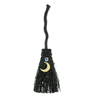 18.5" Black Witch's Broom with Moon Tabletop Décor by Ashland®