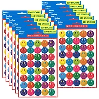 Scholastic® Teaching Resources Smiley Faces Stickers, 12 Packs of 200