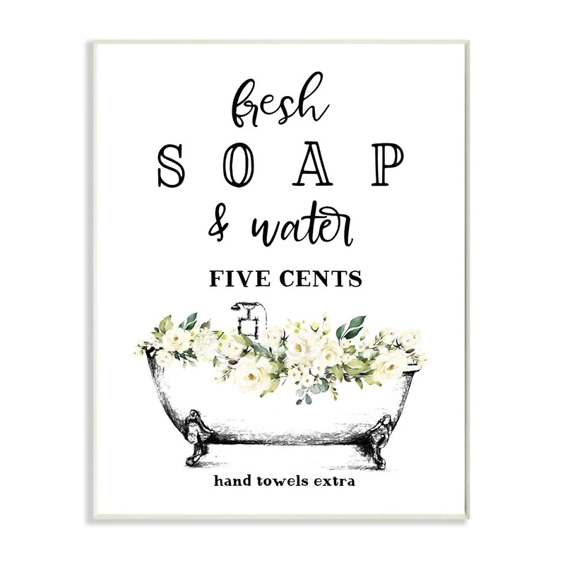Stupell Industries Fresh Soap & Water Bath Tub Wall Plaque