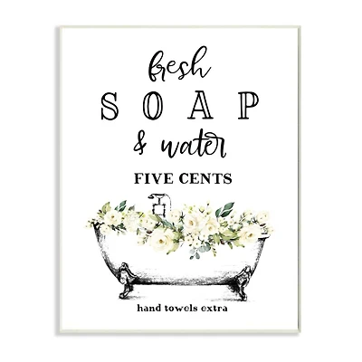 Stupell Industries Fresh Soap & Water Bath Tub Wall Plaque