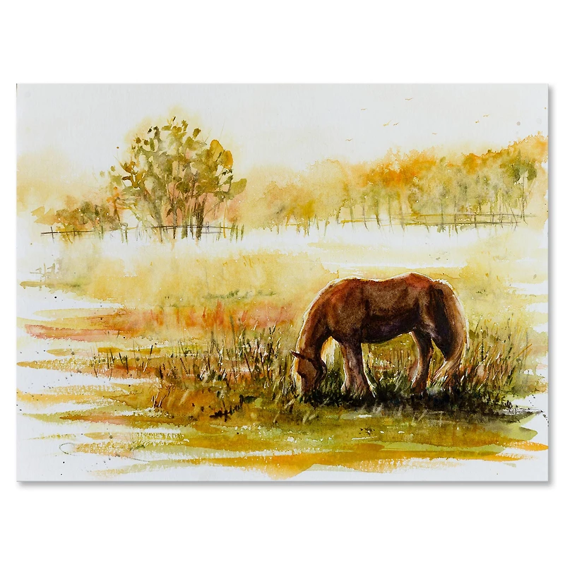Designart - Horse Grazing On A Meadow