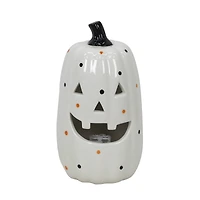 9.75" White Jack-o'-Lantern LED Ceramic Tabletop Décor by Ashland®