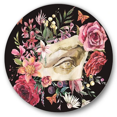 Designart - Greek Sculpture David Eye With Dried Wildflowers