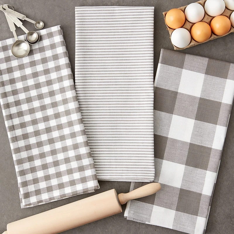 DII® Gray & White Dishtowel Set