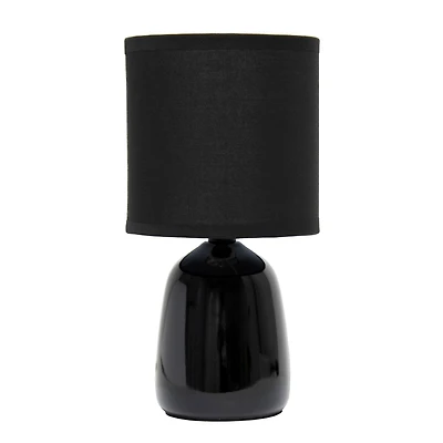 Simple Designs 10" Thimble Base Ceramic Table Lamp