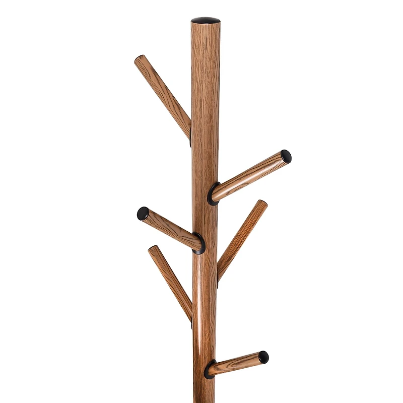 Honey Can Do 70" Brown & Black Freestanding Coat Rack with Tree Design & Accessory Tray