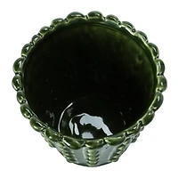 Hello Honey® Green Stoneware Hobnail Planter