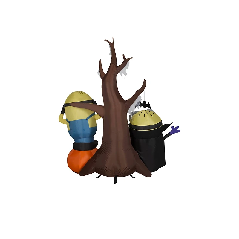 5.5ft. Airblown® Inflatable Minions with Tree and Pumpkin