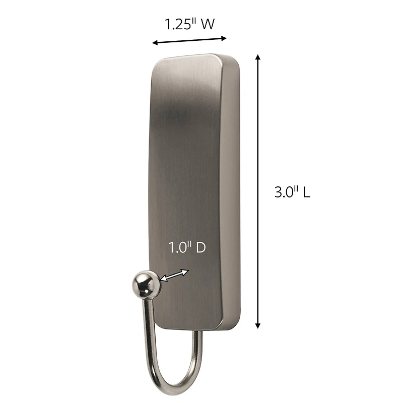 Command™ Medium Decorative Hook, Brushed Nickel