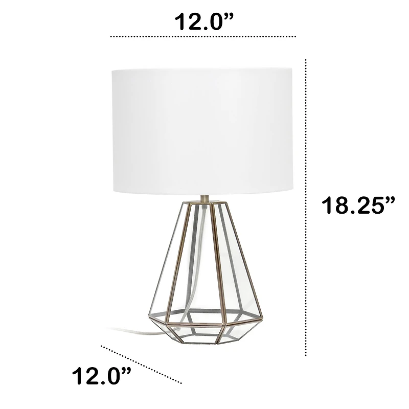 Lalia Home 18" Transparent Triagonal Brass Table Lamp