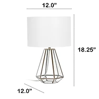 Lalia Home 18" Transparent Triagonal Brass Table Lamp