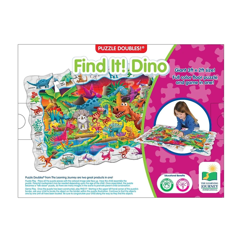Puzzle Doubles! - Find It! Dino: 50 Pcs