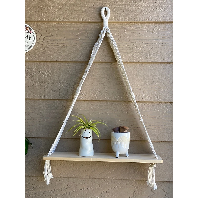 Flora Bunda 20" x 5.8" Macramé Hanging Shelf