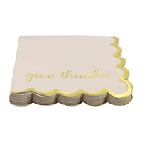 Gold Give Thanks Beverage Napkins, 20ct. by Celebrate It™